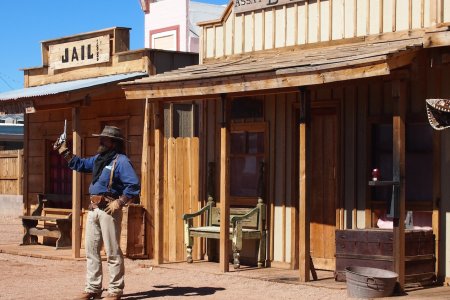 Een hilarische gunfight in Thombstone Arizona